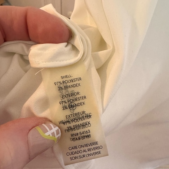 Calvin Klein // Cream Sleeveless Blouse with Black Trim - Picture 4 of 4